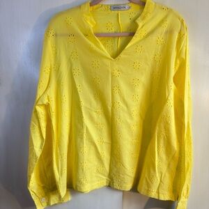 MISSLOOK Yellow Long Sleeve Boxy Blouse